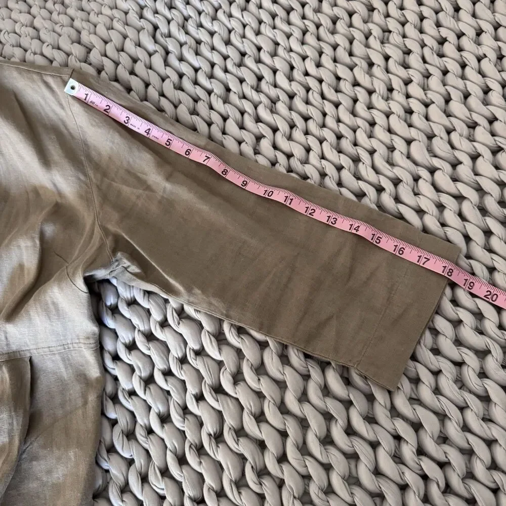 Pure Jill Elements 100% Linen Open Front Duster Jacket Women’s M Brown Lagenlook - Picture 9 of 9